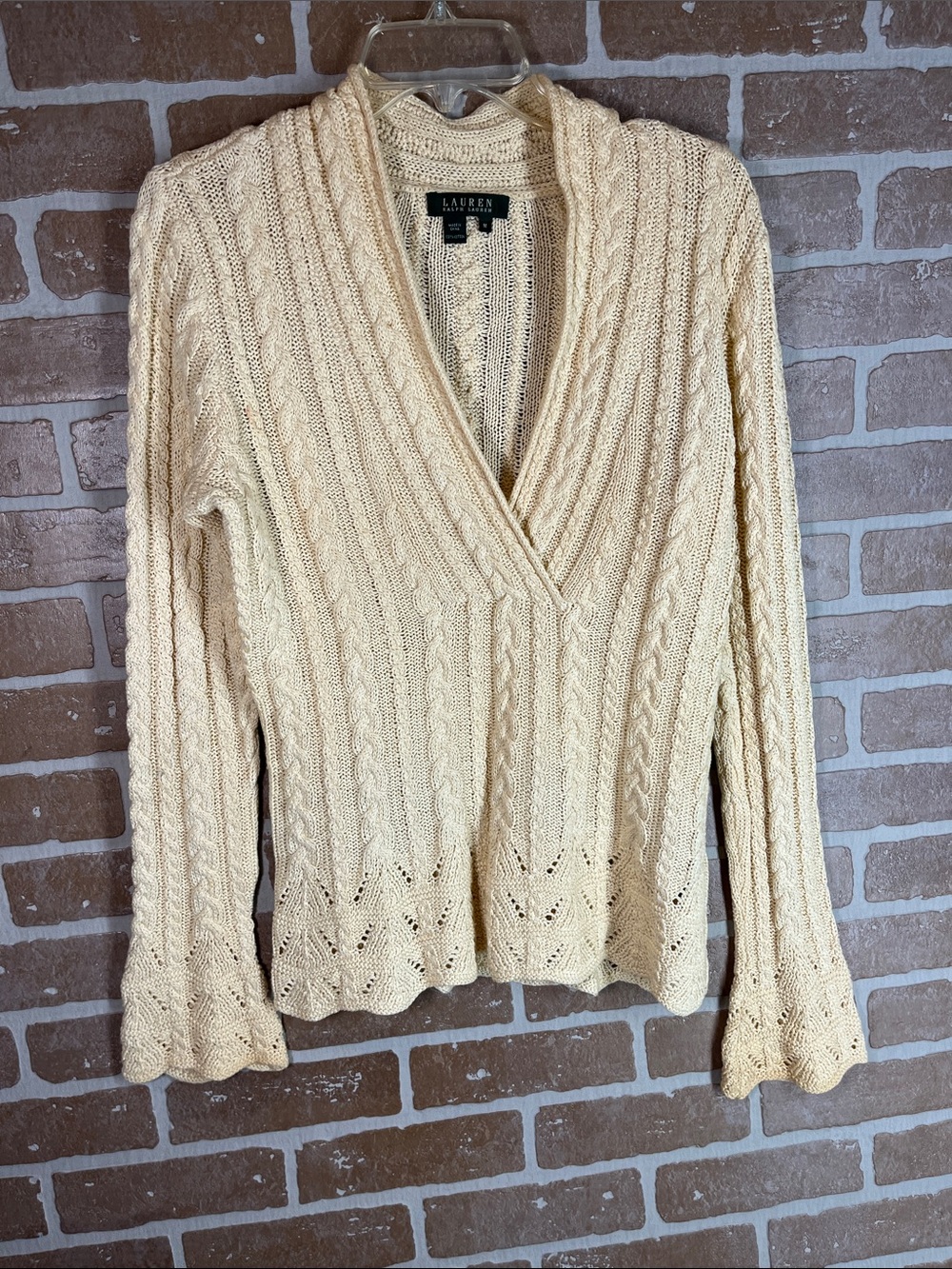 Ralph Lauren Cream Cable-Knit cotton Sweater